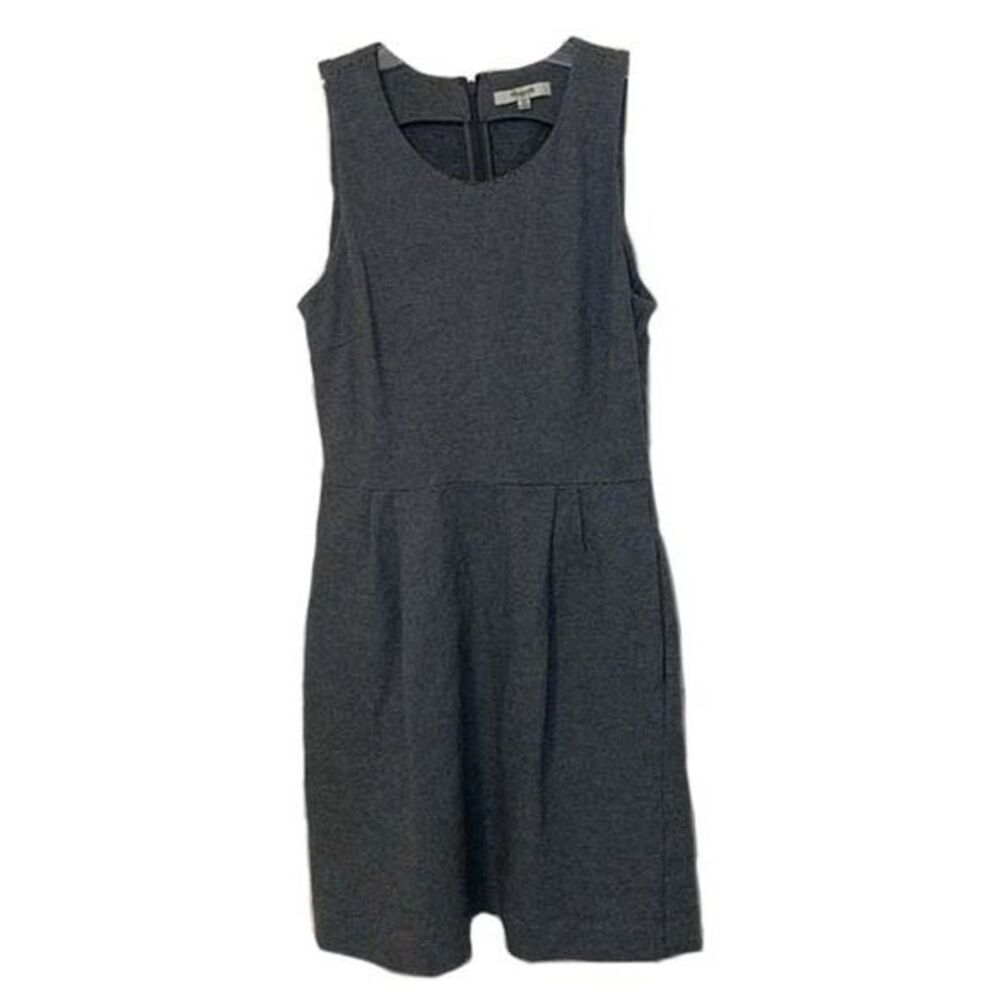 Madewell Grey Cotton Pinstripe Sleeveless Shift Dress Womens Size XS